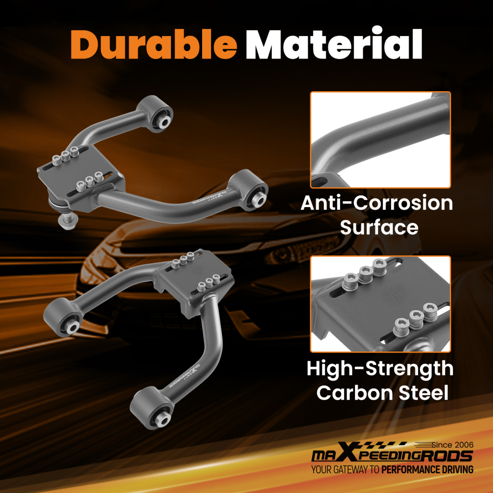Adjustable Front Upper Camber Arms For 2008-2012 compatible for Honda Accord 2009-14 compatible for Acura TSX