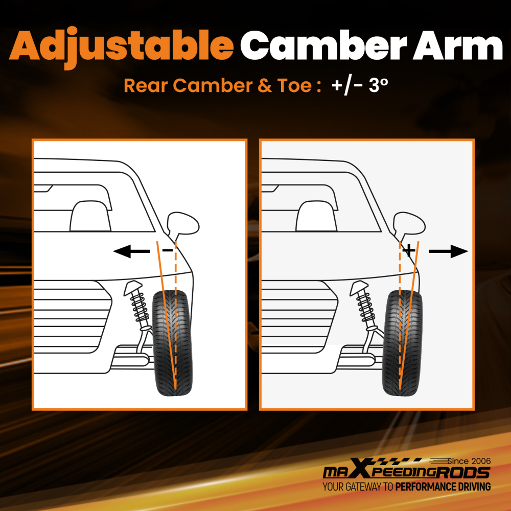 Adjustable Front Upper Camber Arms For 2008-2012 compatible for Honda Accord 2009-14 compatible for Acura TSX
