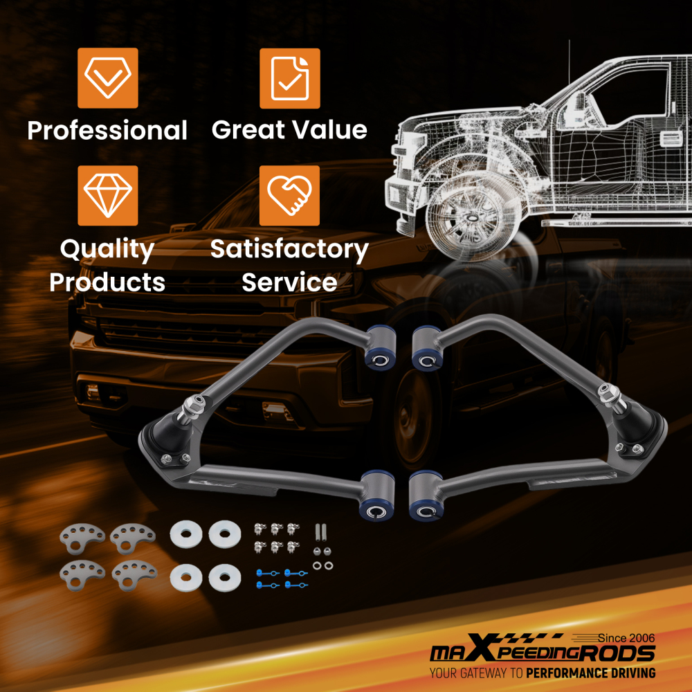 Front Upper Control Arms Alignment Kit compatible for Chevy Silverado 1500 compatible for GMC Sierra 19-23