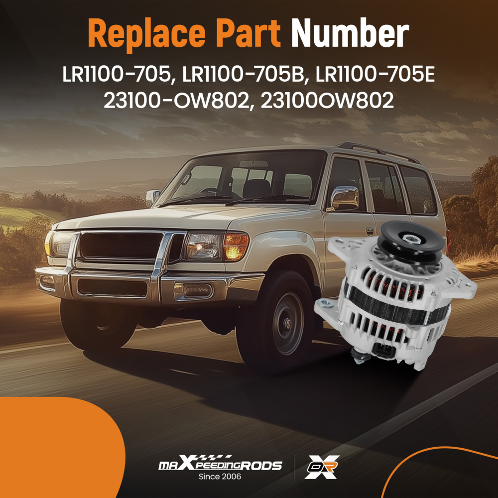 New Alternator compatible for Nissan Patrol GU TD42 TD45 TD48T 4.2L 4.5L Turbo Diesel 98-10