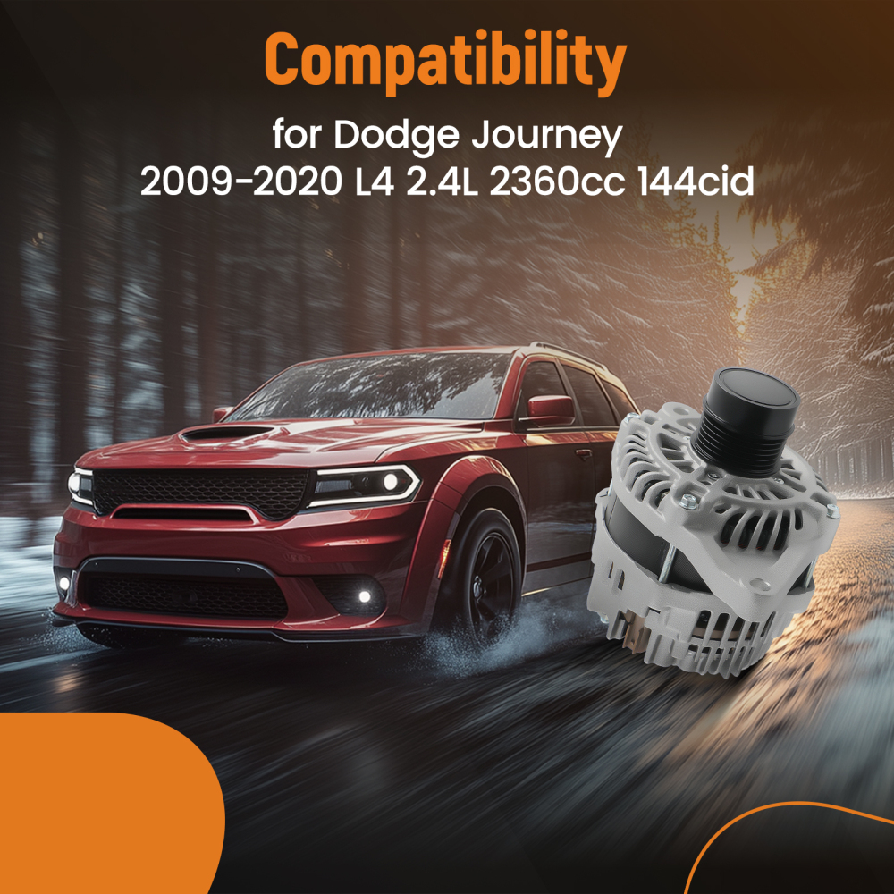 12V 160A Alternator compatible for Dodge Journey 2.4L L4 2009-2020 4801490AA 4801490AD