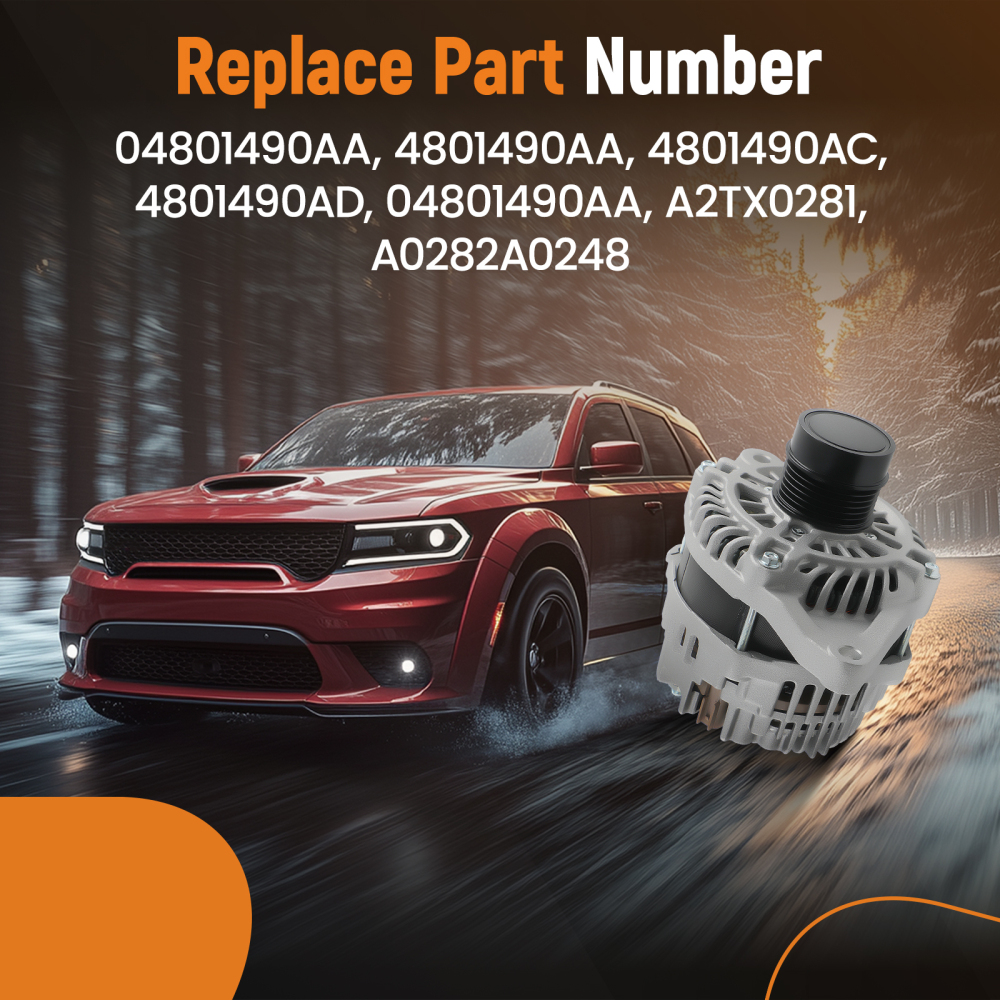 12V 160A Alternator compatible for Dodge Journey 2.4L L4 2009-2020 4801490AA 4801490AD