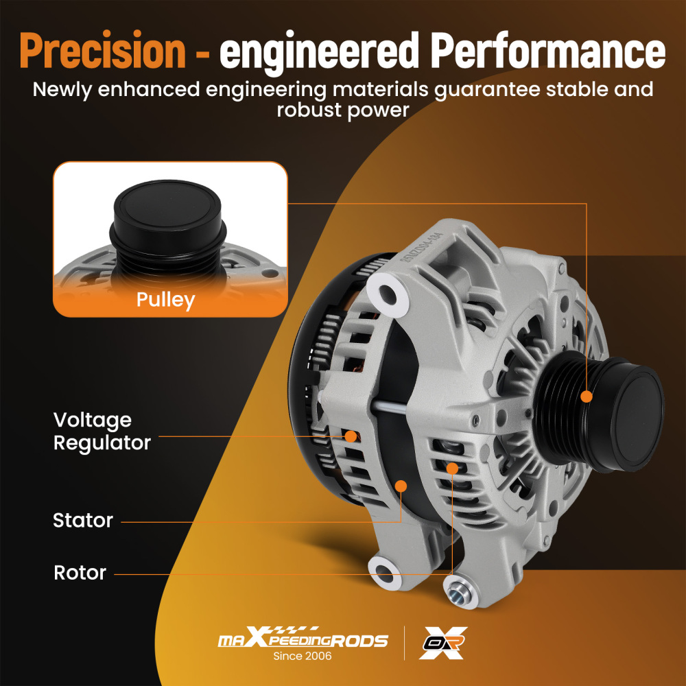 Alternator compatible for Chrysler 300 11-18 3.6L compatible for Dodge Jeep Grand Cherokee compatible for Ram 1500 180A