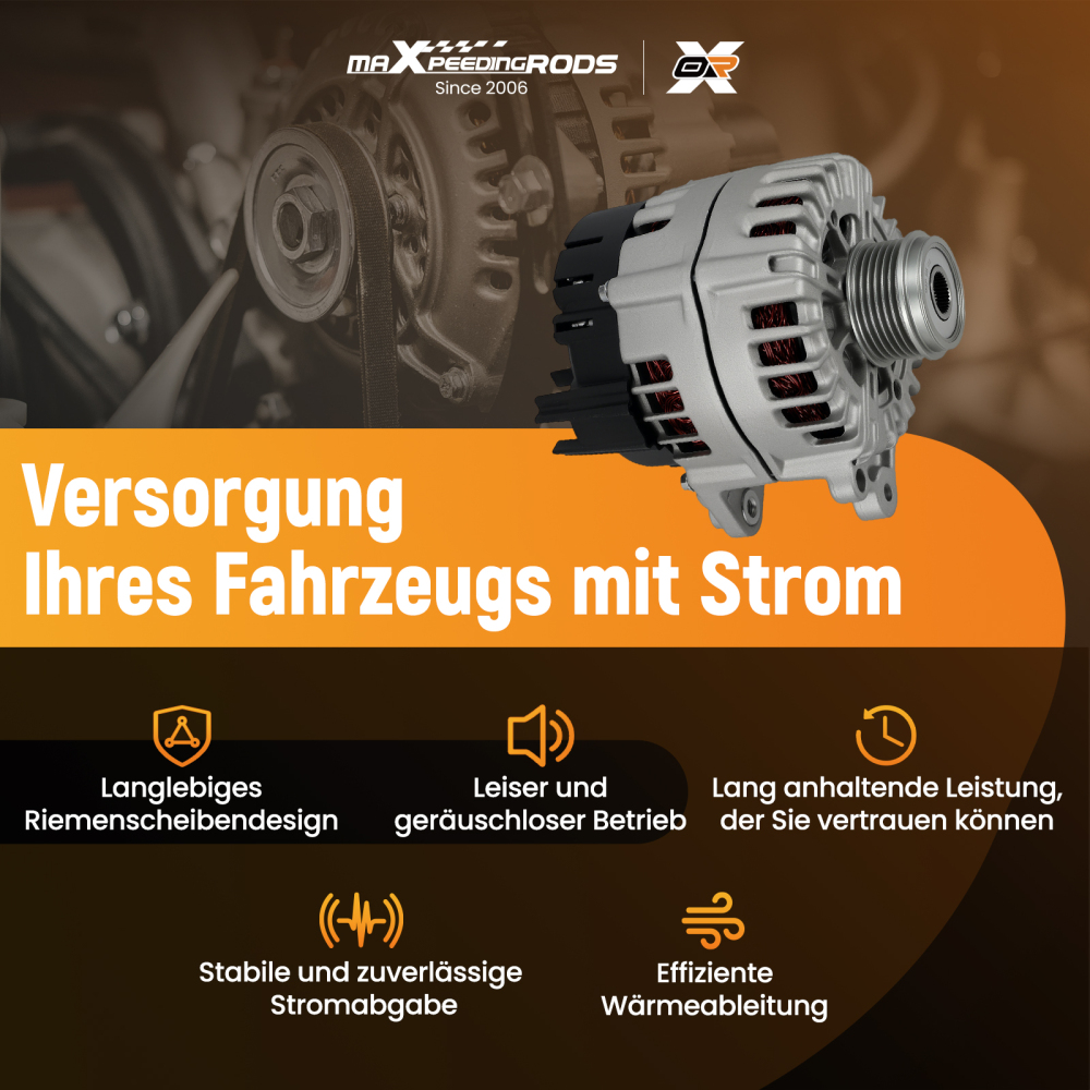 Alternatore Generatore 180A 12V compatibile per Audi A4 8K2 8K5 A5 8T3 A6 4G2 compatibile per Porsche Macan
