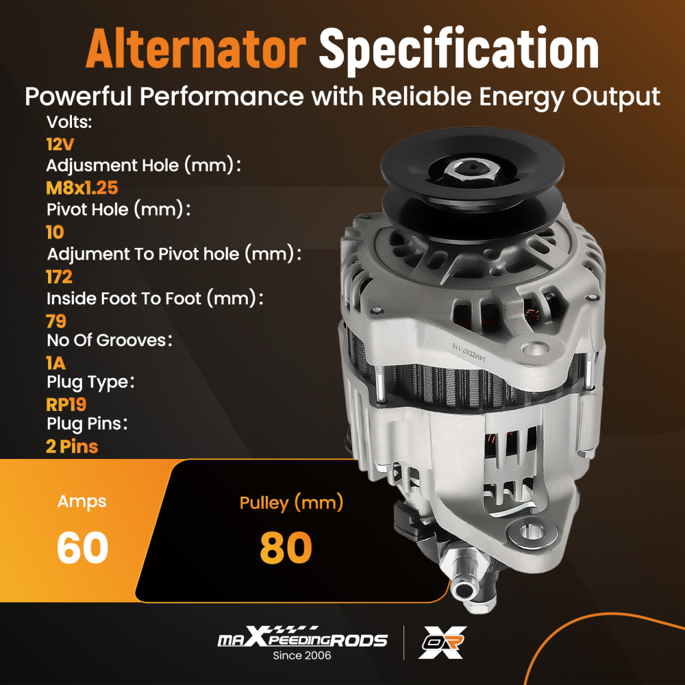 Alternator compatible for ISUZU Holden RA Rodeo 3.0 TD 4JH1TC 4JJ1TC 4x4 2003-2008 LR160503