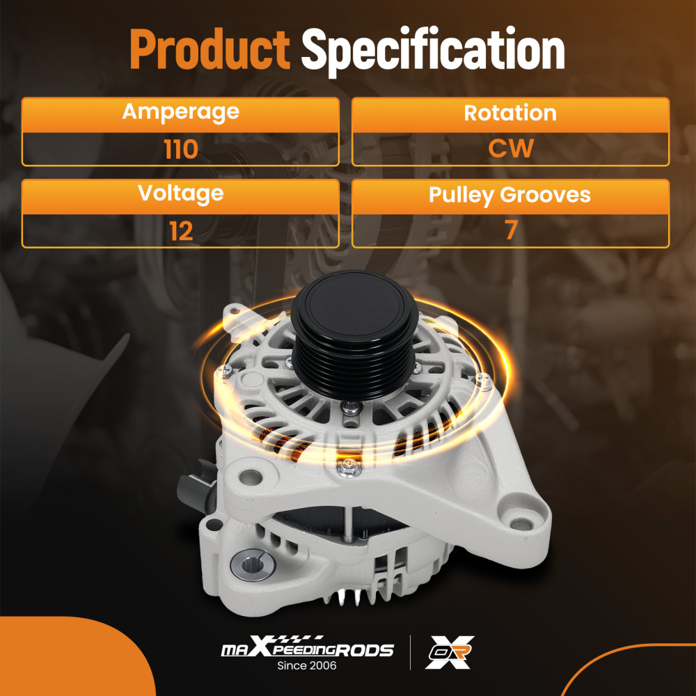 110AMP 12V 7PV Alternator compatible for Honda Accord Sport 2.4L 2013-2017 31100-5A2A02