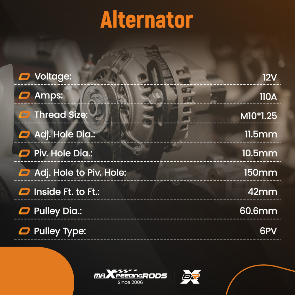 Alternator compatible for Holden Commodore VS VT VX VY VU V6 Stateman WH V6 3.8L 110A 95-04