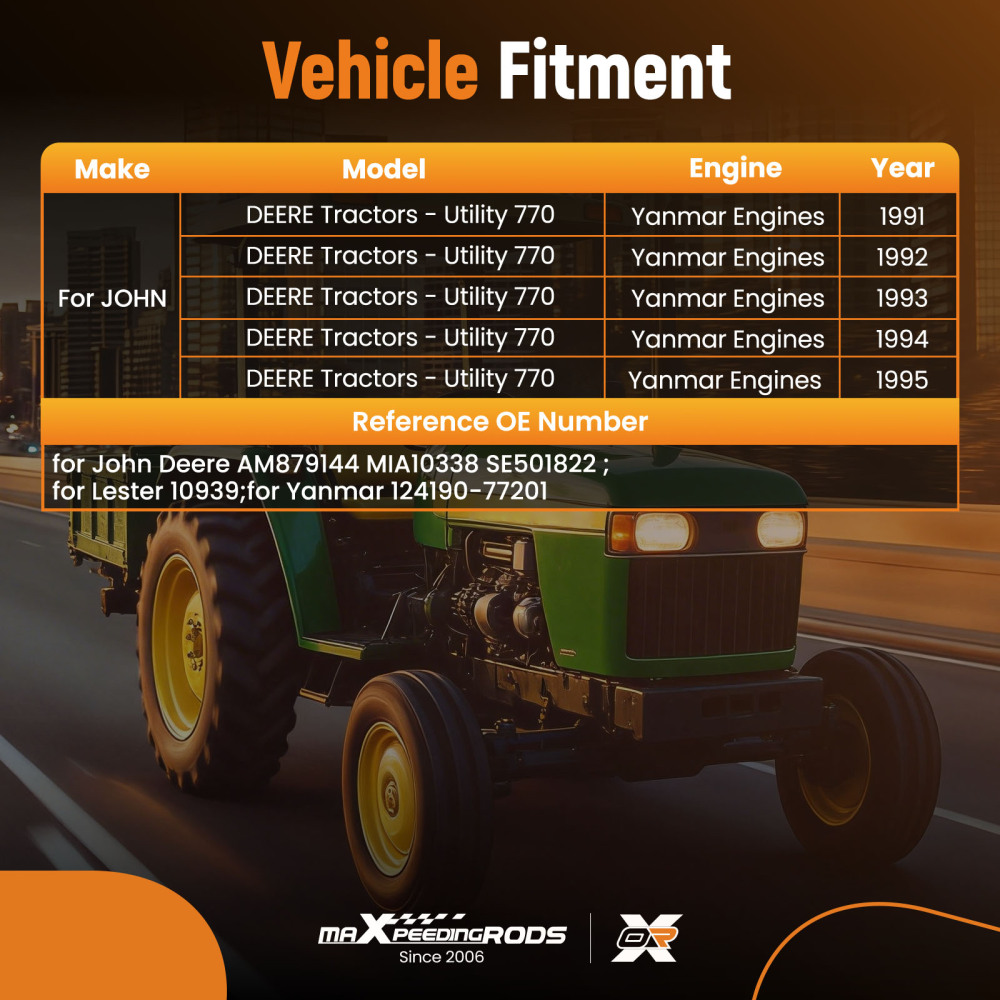 Alternator compatible for John Deere 1070 670 770 870 970 X700 X720 X485 X495 X585
