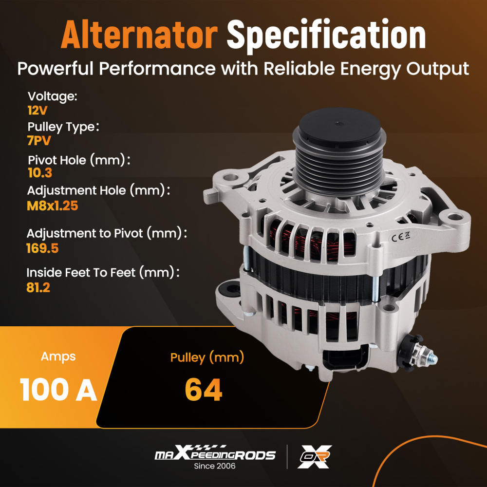 100A Alternator compatible for Nissan ZD30 compatible for Patrol GU Y61 ZD30DDTi 3.0L Navara D22 2000-2016