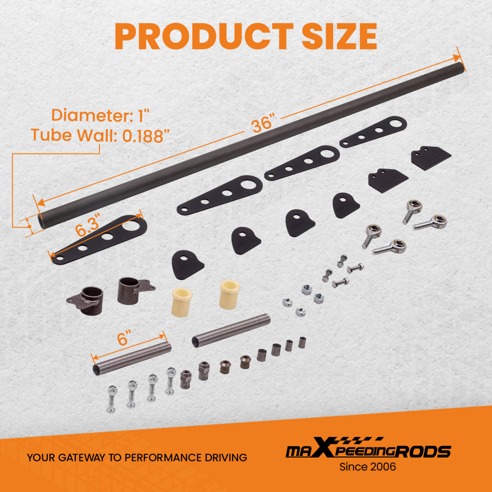 ANTI-ROLL BAR KIT 24 - 36 INCH FRAME RAIL WIDTH 8.5 - 10.2 INCH ARMS ANTI-SW KIT