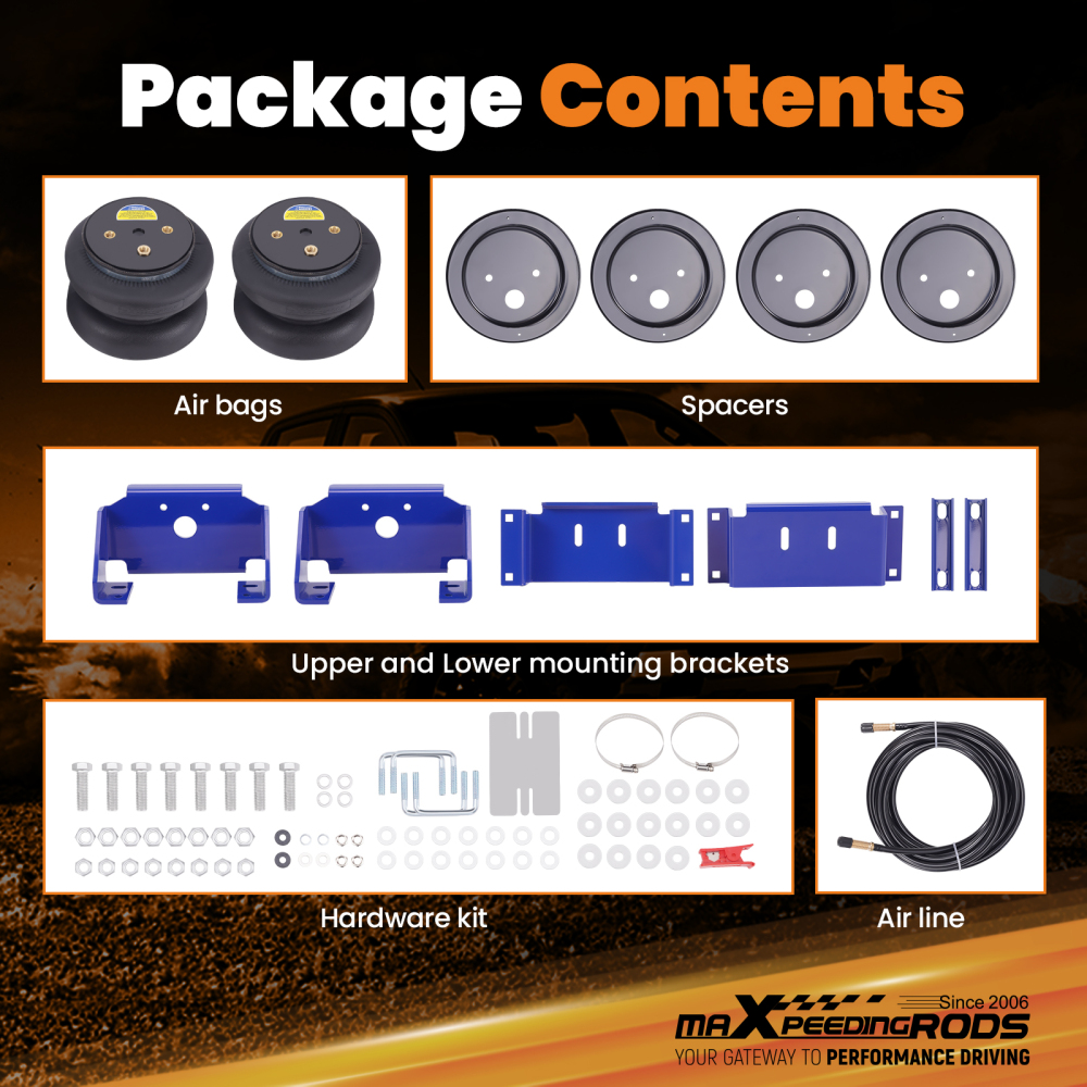 Air Suspension Spring Kit 7500lbs compatible for Ford F-550 Commercial Chassis 1994-2025