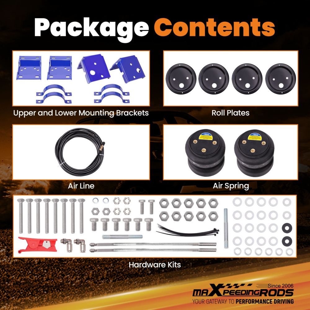 Air Helper Spring Bag Kit 5000lbs compatible for Ford Motorhome E-450 Class C 1996-2008