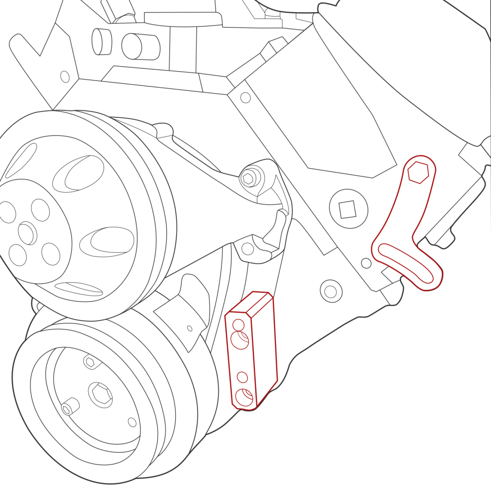 Compatible for Chevy Big Block Alternator Bracket Short Water Pump BBC SWP EWP 396 427 454