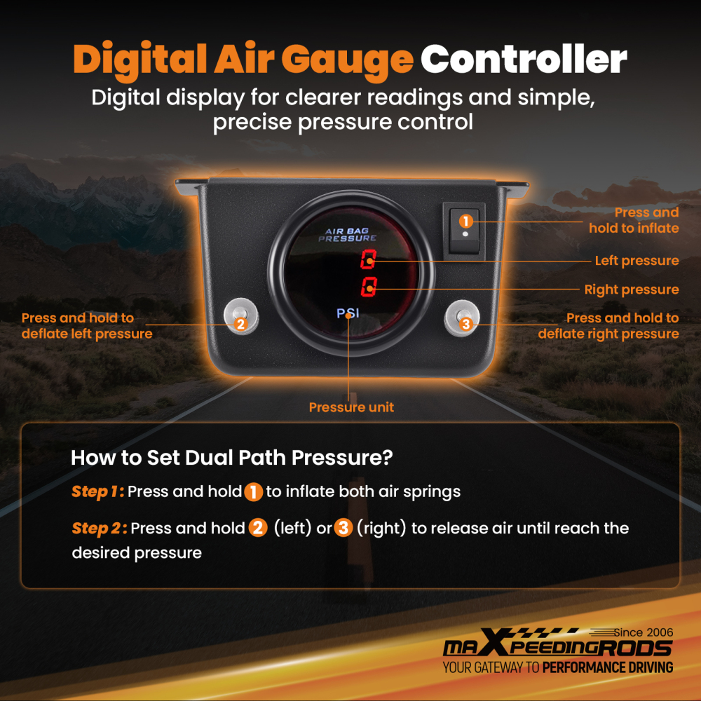 Dual-Path Air Compressor Controller Kit compatible for Ford Toyota Ford Van Motorhome SUV