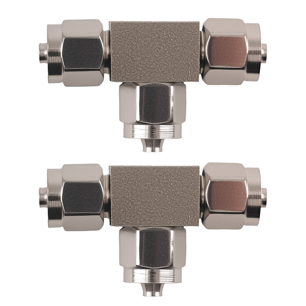 Stainless Steel Tee Pneumatic Air Pipe Quick Fitting Connector 3 Way