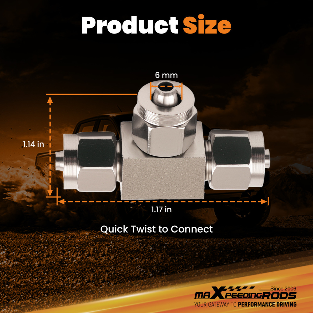 Stainless Steel Tee Pneumatic Air Pipe Quick Fitting Connector 3 Way