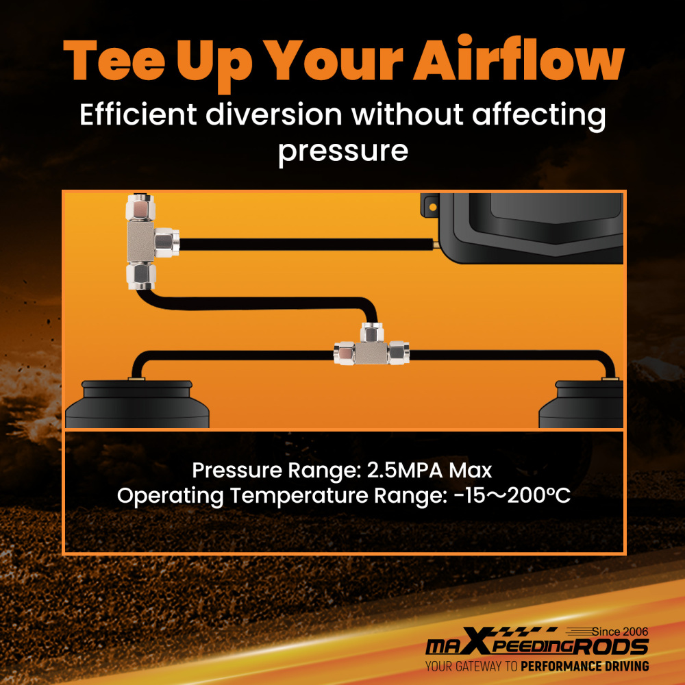 Stainless Steel Tee Pneumatic Air Pipe Quick Fitting Connector 3 Way