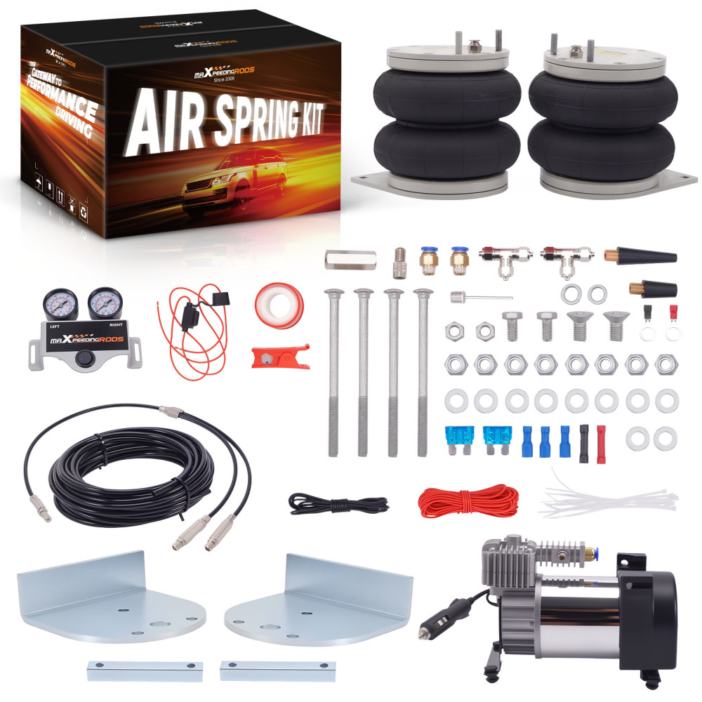 Air Suspension Kit W/ Compressor Dual Gauge compatible for Renault Master 2010-2024 4000KG