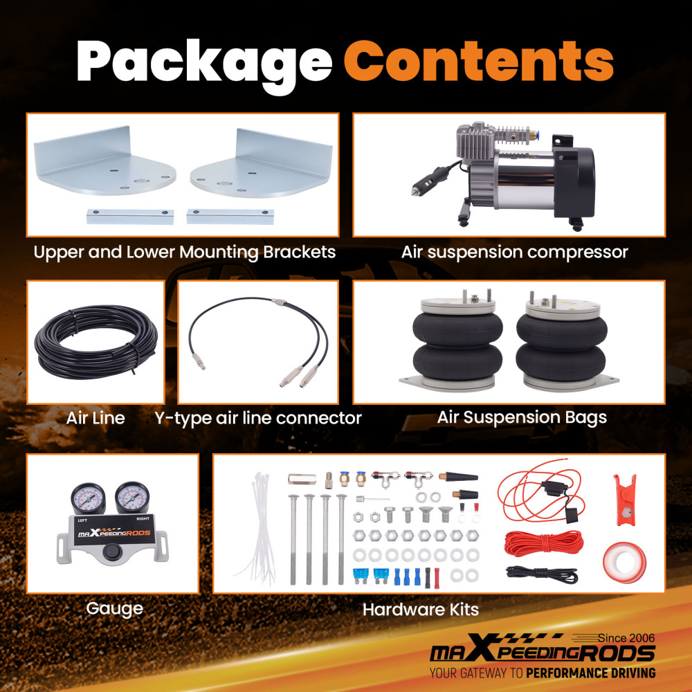 Air Suspension Kit W/ Compressor Dual Gauge compatible for Renault Master 2010-2024 4000KG