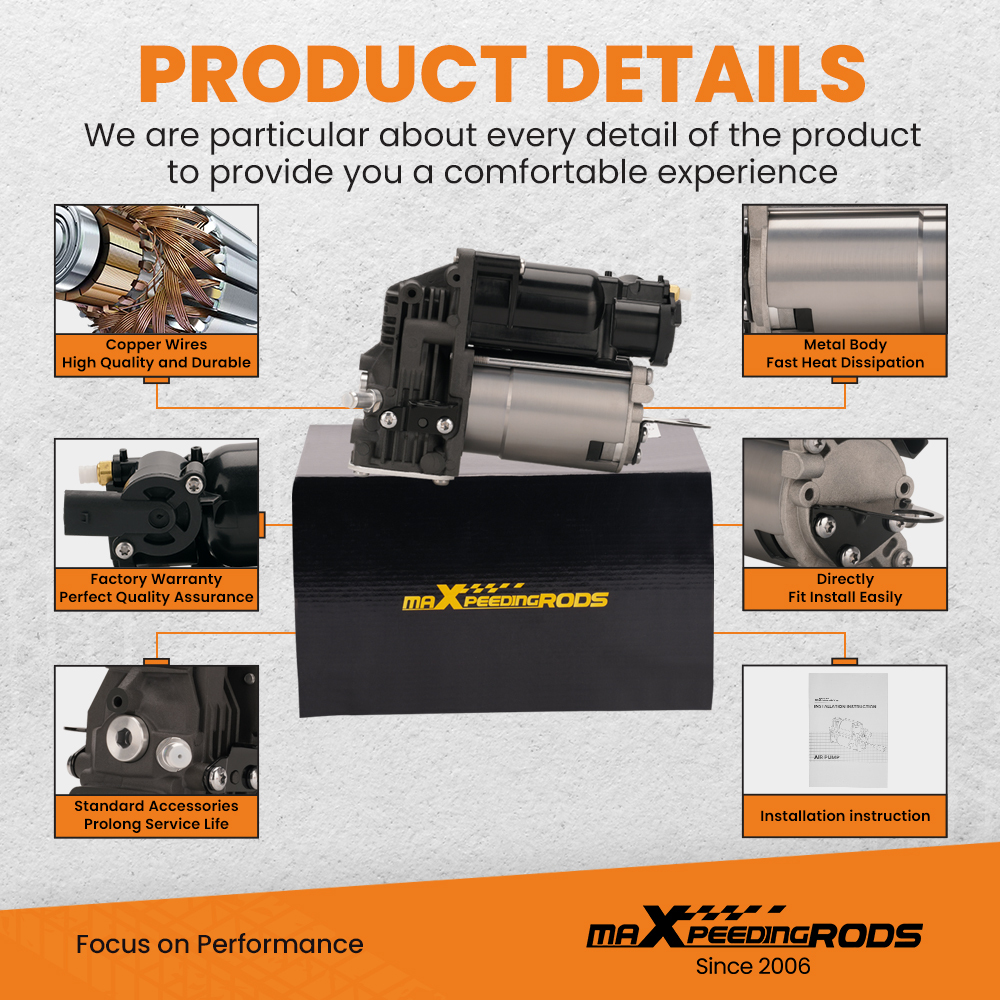 Air Suspension Compressor Pump S350 S400 S550 A2213200704 compatible for Mercedes W221 W216