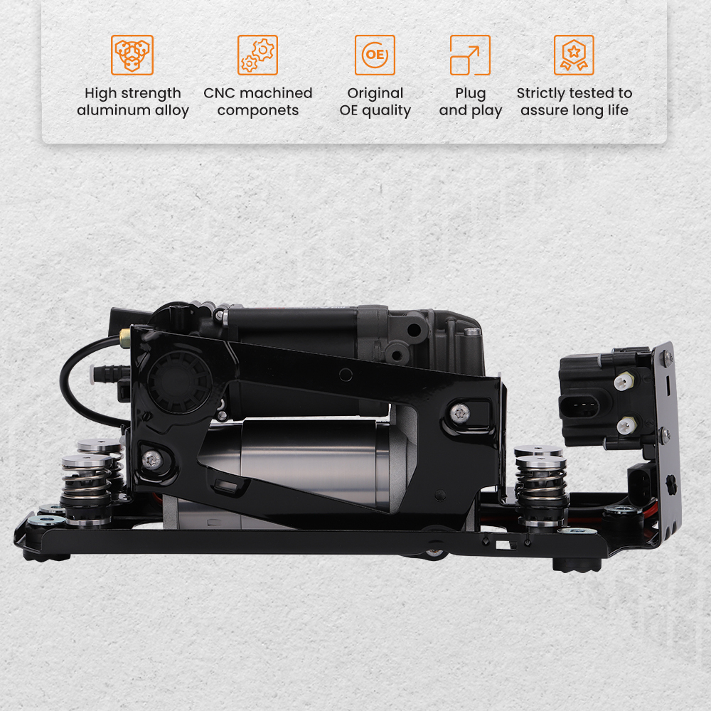 Air Suspension Compressor Pump w/bracket compatible for BMW 5 7 Series F02 F03 37206789450