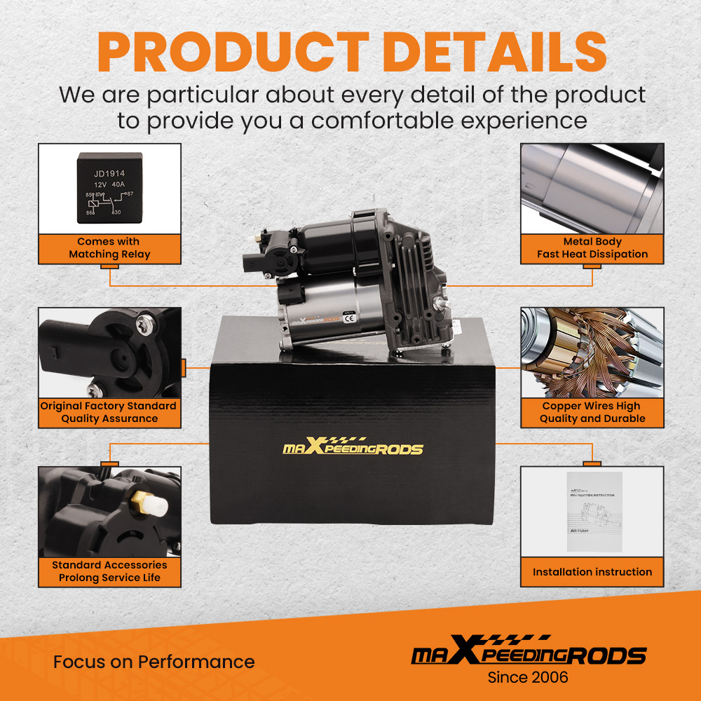 Air Suspension Compressor Pump compatible for BMW X5 E70 X6 E71 2008-2014 37206799419