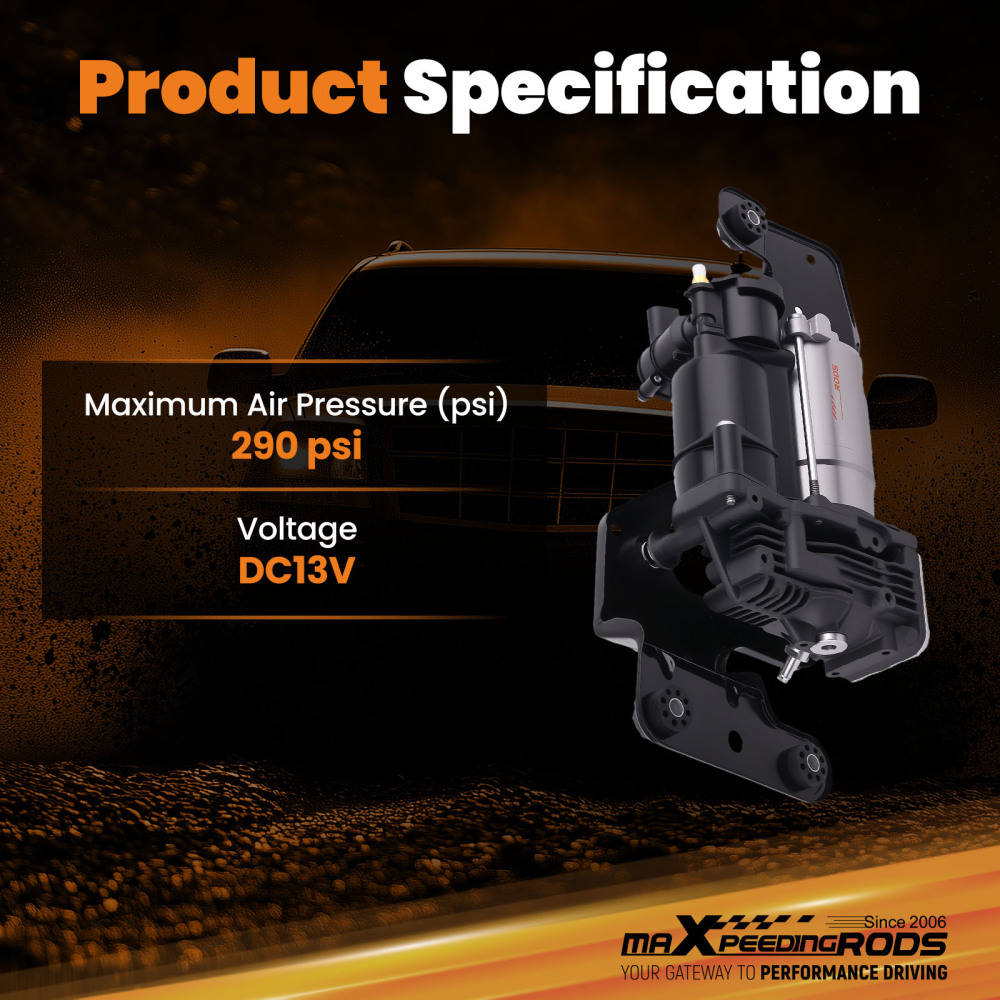 Air Suspension Compressor Pump W/ Bracket compatible for BMW X5 X6 E70 E71 E72 2008-2014