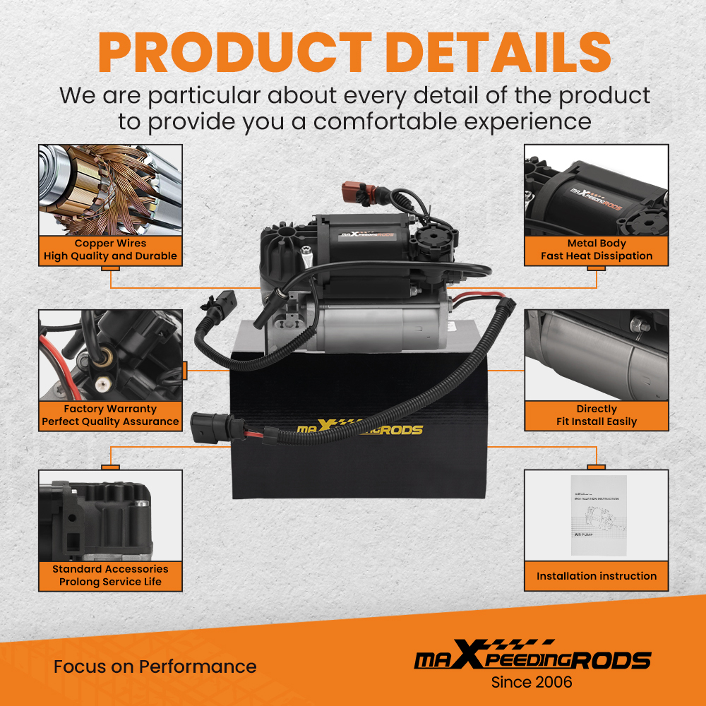 Air Suspension Compressor Pump compatible for Bentley Supersports Coupe 2-Door 3D0616005K