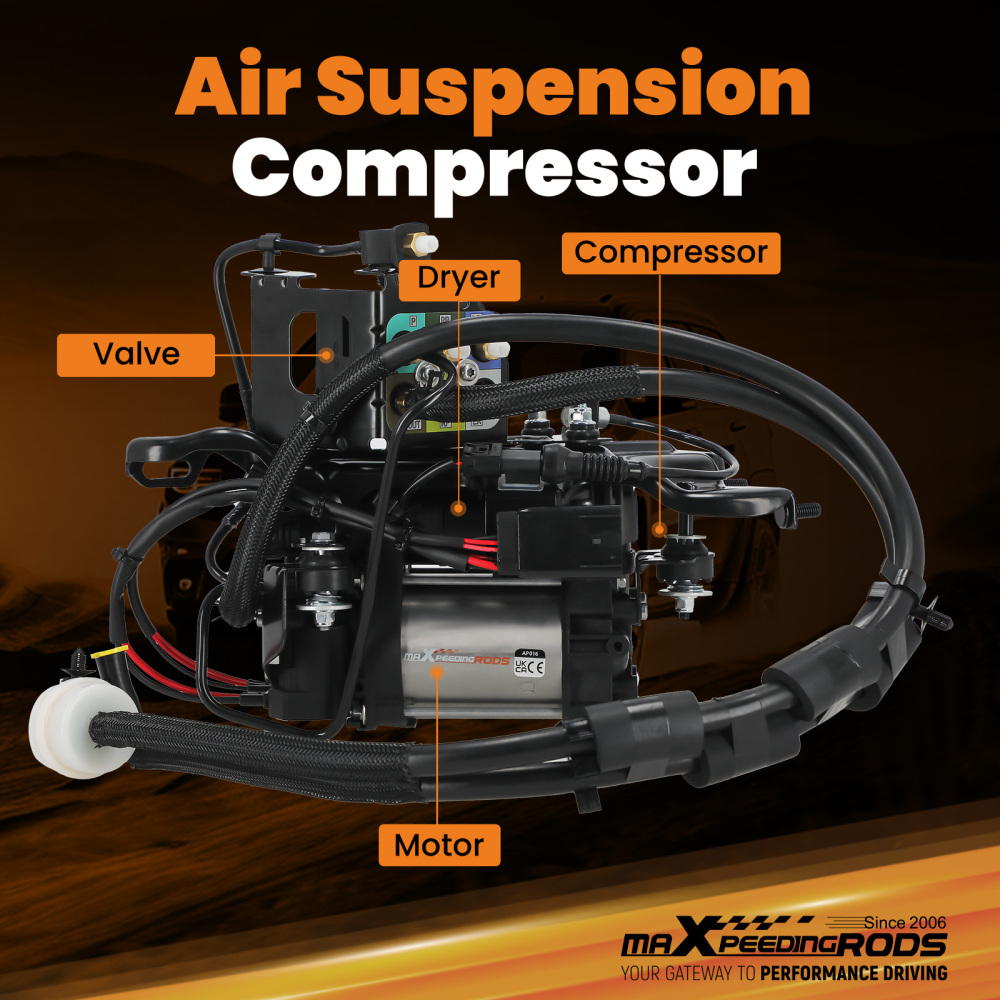 Air Suspension Compressor + Valve Block compatible for Jeep Grand Cherokee WK2 2010-2017