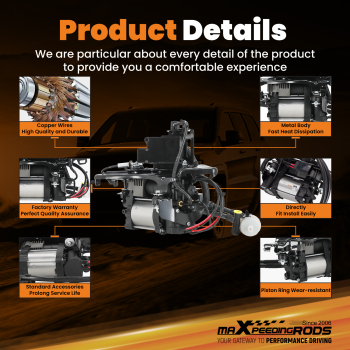 Air Suspension Compressor + Valve Block compatible for Jeep Grand Cherokee WK2 2010-2017