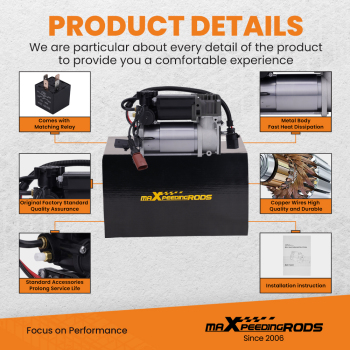 Maxpeedingrods Compressor compatible for Audi A8 D3 6/8 Cylinder Air Suspension Pump 4E0616007B