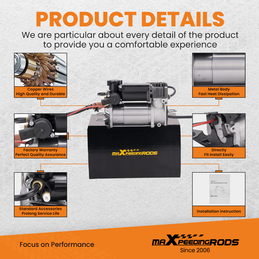 Air Suspension Compressor Air Pump compatible for Audi A6 C6 4F 2004-2011 4F0616005E New