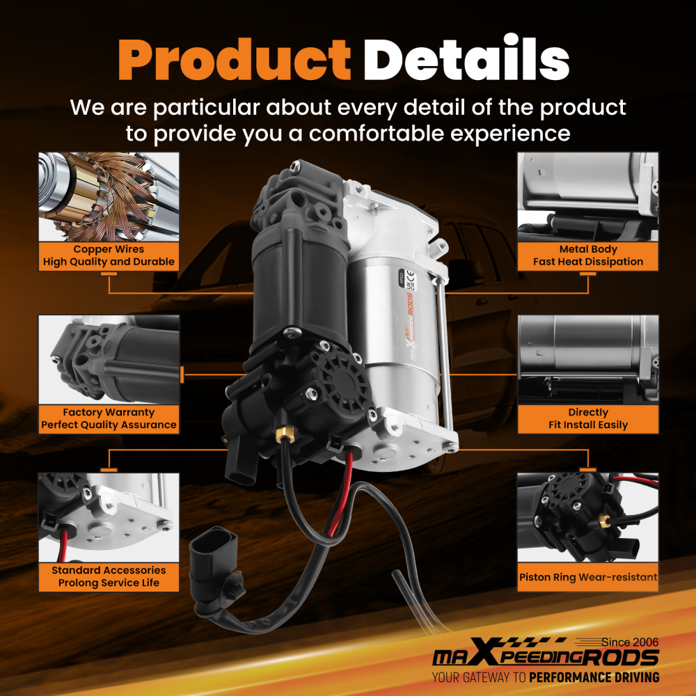 Air Suspension Compressor Pump 4H0616005D compatible for Audi A8 4H_ S8 quattro 382 KW W12