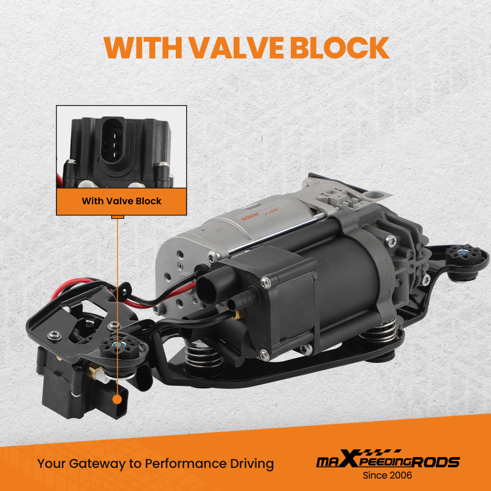 maXpeedingrods Air Suspension Compressor W/Bracket Valve Block for BMW X5 F15 X6 F16 2013-2019