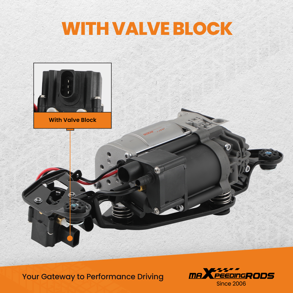 Air Suspension Compressor Pump W/ Valve Block compatible for BMW X5 2014-2018 37206875177