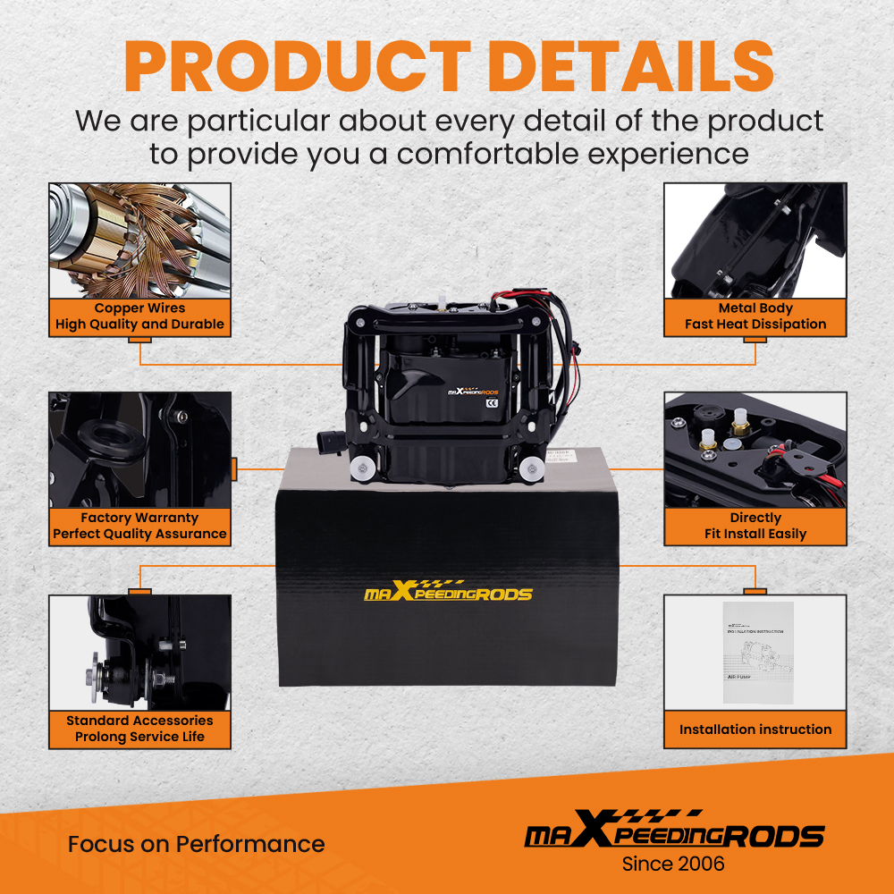 Suspension Air Compressor Pump + Relè Compatibile per Porsche Panamera 970 97035815125