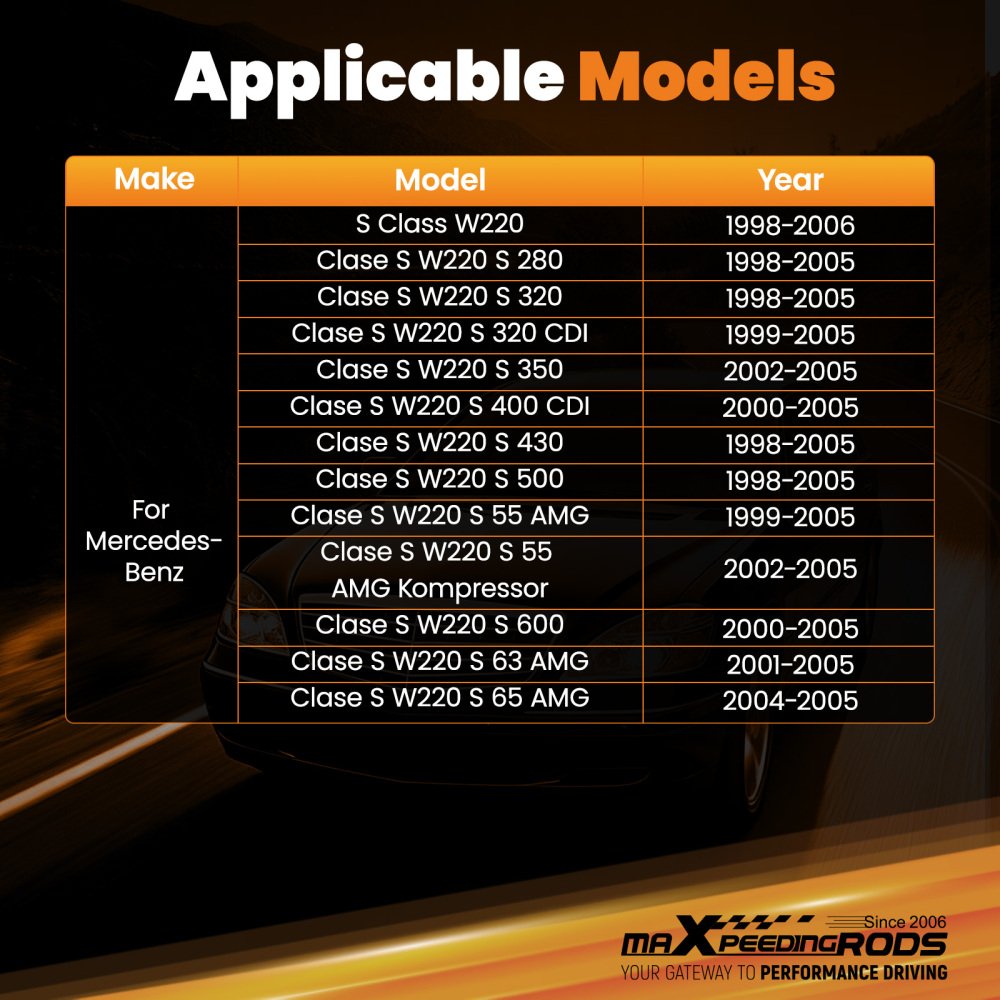 Ammortizzatori anteriori con sospensioni pneumatiche compatibile per MERCEDES W220 S430 S500 S600 2203205113