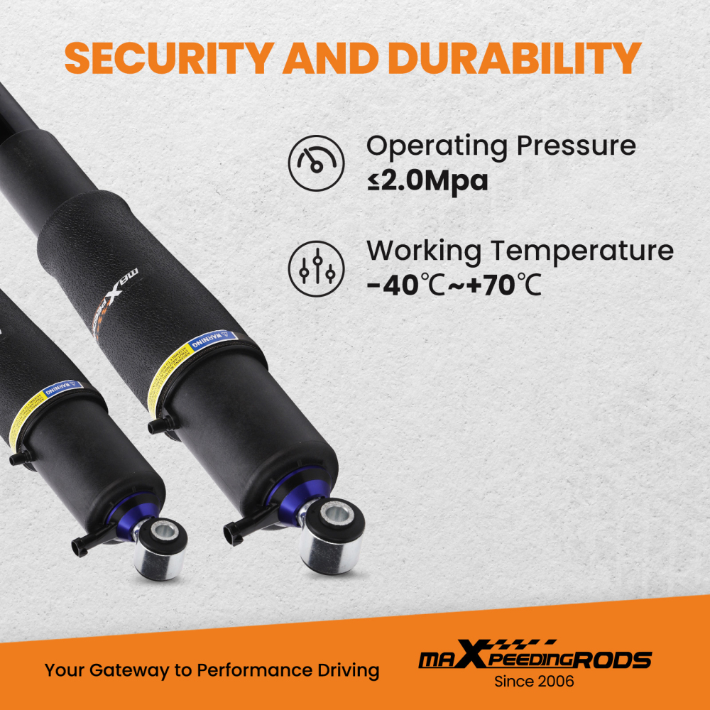 2 pcs Air Suspension Strut Shocks Rear Fit For GMC Chevy Cadillac Escalade 00-13