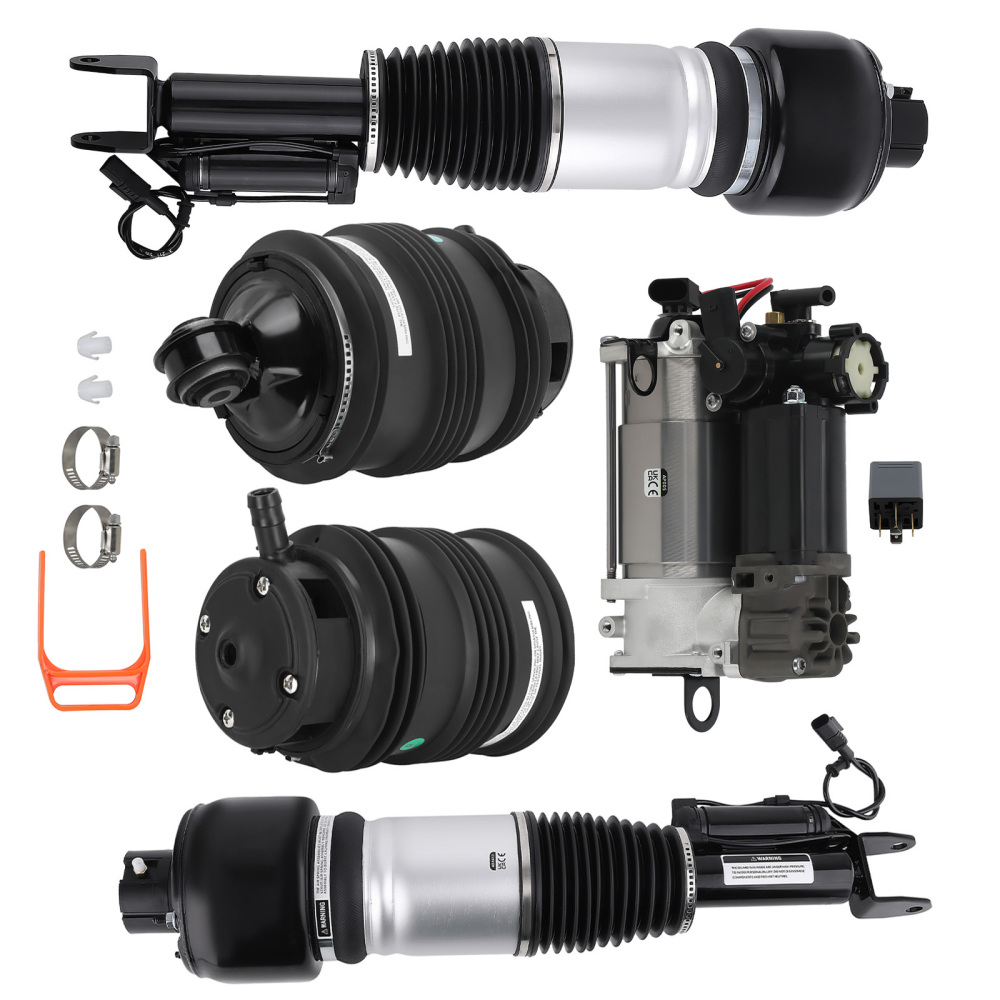Front Air Shocks + Rear Bags + Pump compatible for Mercedes Benz E500 5pcs Front Rear Right