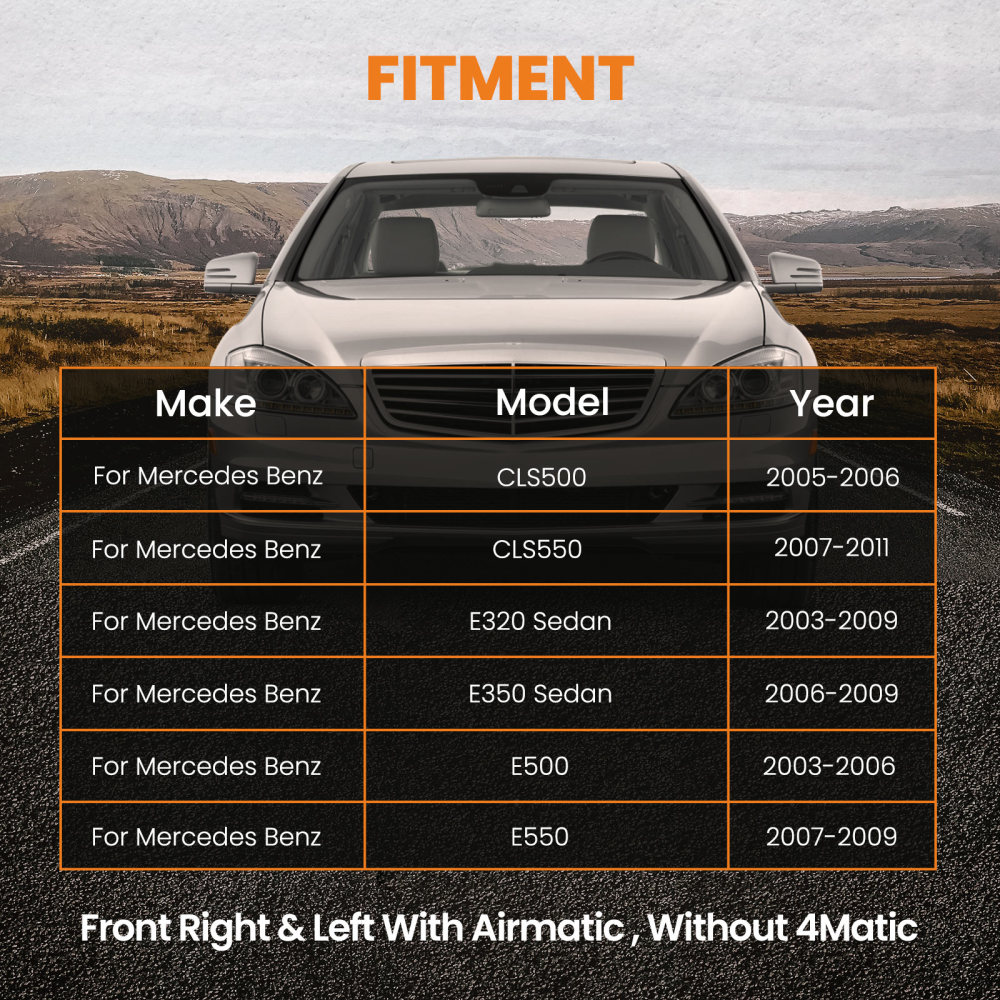 Compatible for Mercedes CLS-Class W219 E350 E320 2PCS New Suspension Air Spring Bag Struts
