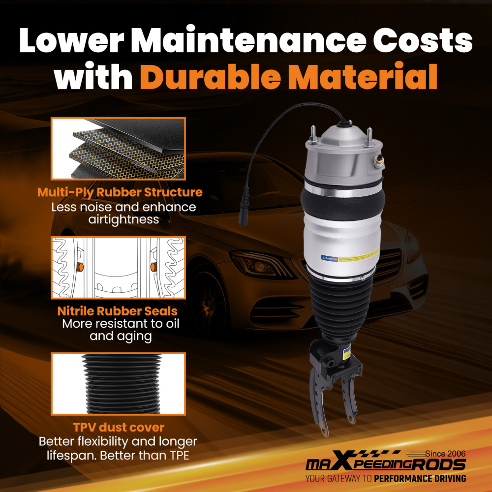 Front LH Air Suspension Shock Strut compatible for VW Touareg 7P5 7P6 2010-2018 7P6616039N