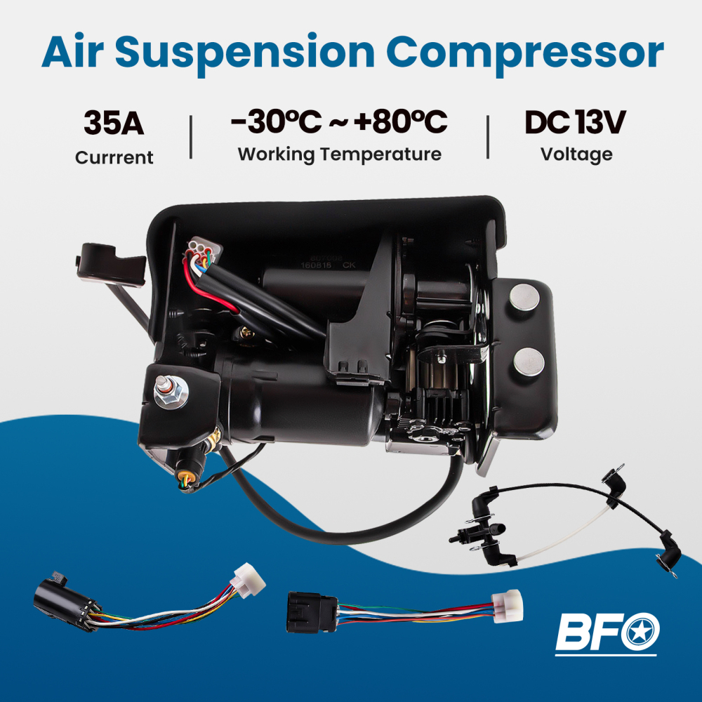Pair Air Suspension Shocks+Compressor Pump compatible for Cadillac Escalade Suburban 15-20