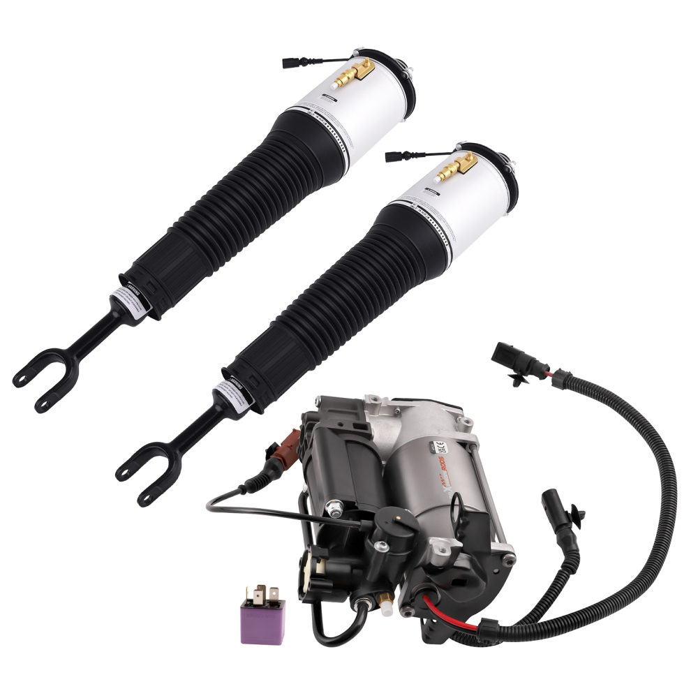 2x Avant Air Suspension Pneumatique compatible pour Audi A8 D3 4E 04-10 + 1 compressor neuf
