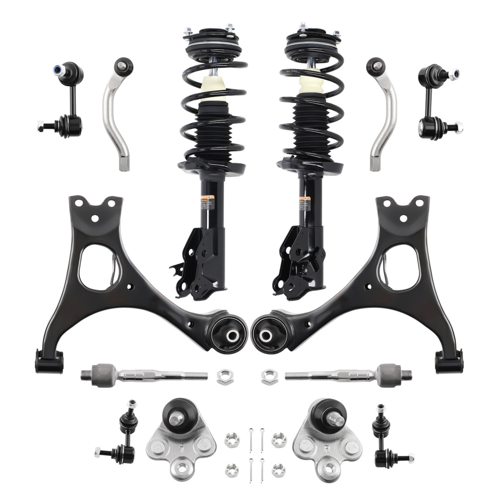 Front Struts w/Coil Spring Control Arms Kit for 06-11 compatible for Honda Civic 1.8L 1.3L