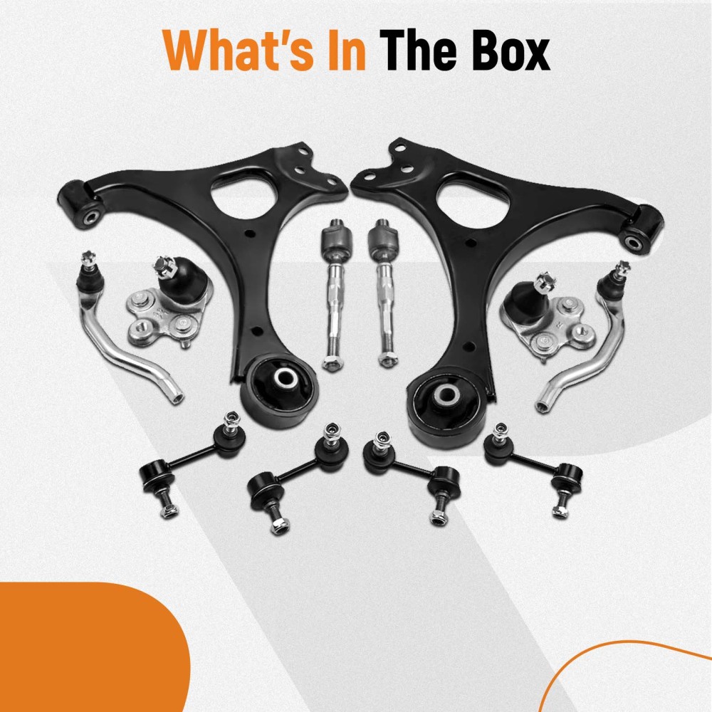 Front Struts w/Coil Spring Control Arms Kit for 06-11 compatible for Honda Civic 1.8L 1.3L