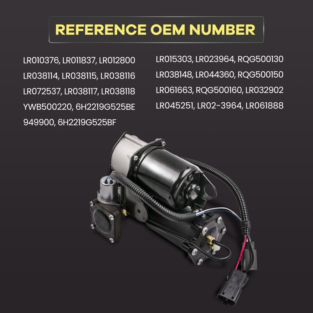 2x Front Air Suspension Shock Absorber + Compressor compatible for Land Rover LR3 LR4 05-09