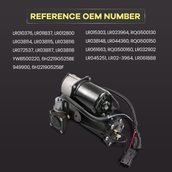 2x Front Air Suspension Shock Absorber + Compressor compatible for Land Rover LR3 LR4 05-09