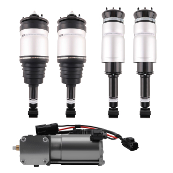 Pair Rear Air Suspension Shock + Compressor compatible for Range Rover LR3 LR4 Discovery