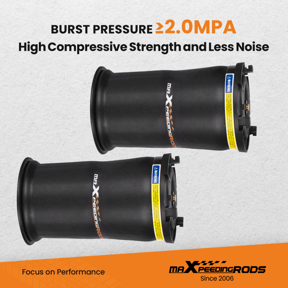 2x Rear Left+Right  Air Suspension Springs Bag compatible for Hummer H2 2003-2009 6.0L 6.2L