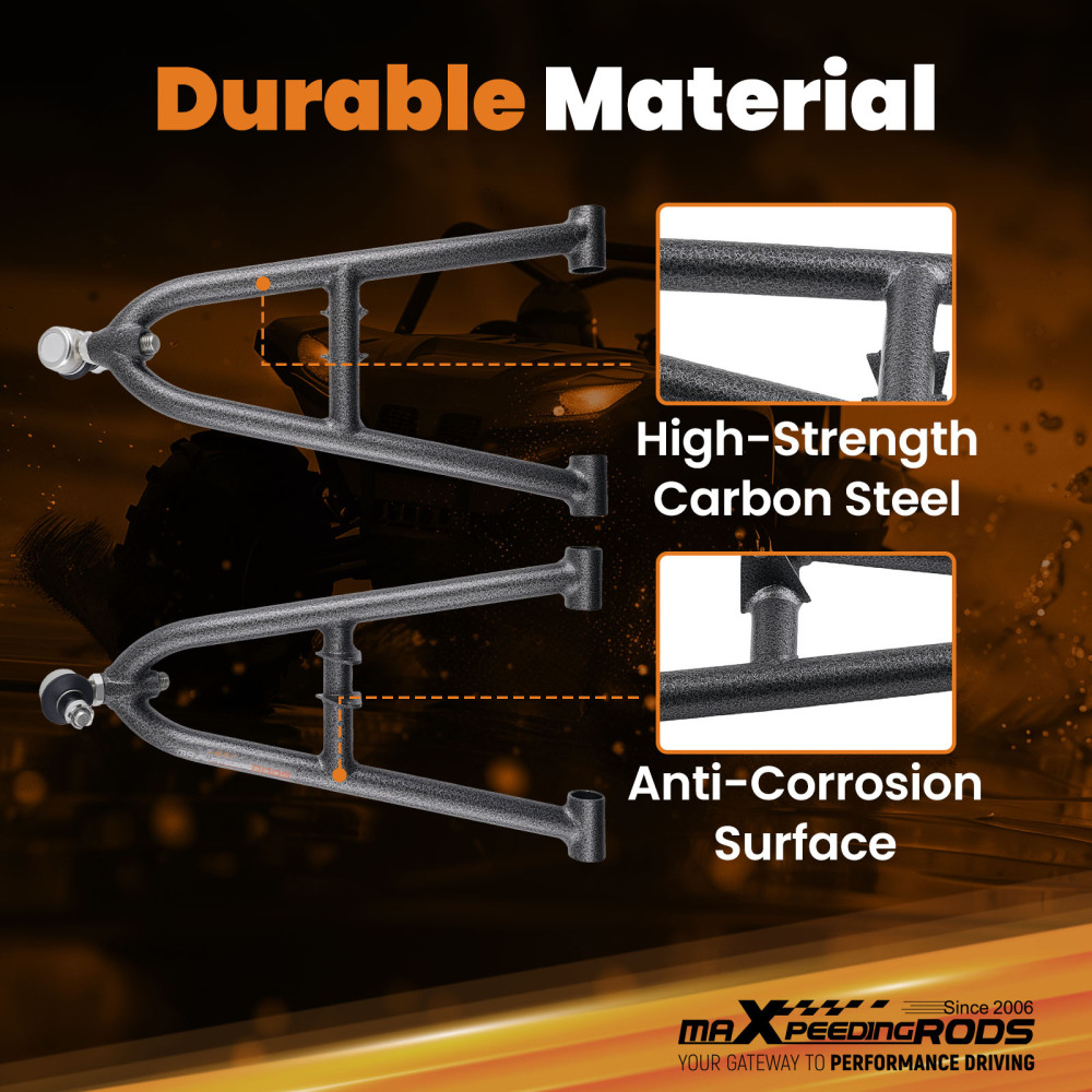 Complete Front A-Arm Kit compatible for Kawasaki KFX450R 2008-2014 Upper Lower Control Arms